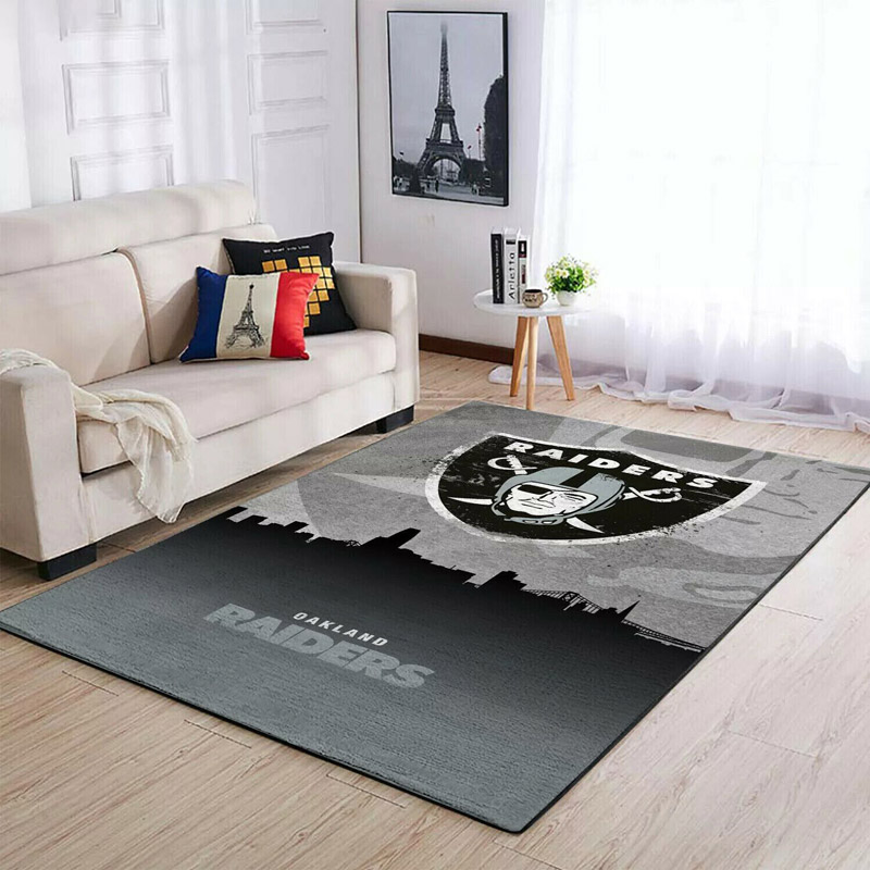 Las Vegas Raiders Rug NFL Area Rug Bathroom Rug Indoor Rug Rectangle Carpet