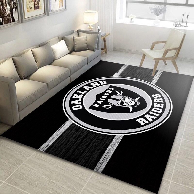 Las Vegas Raiders Area Rug NFL Area Rug Bedroom Rug Indoor Rug Rectangle Carpet