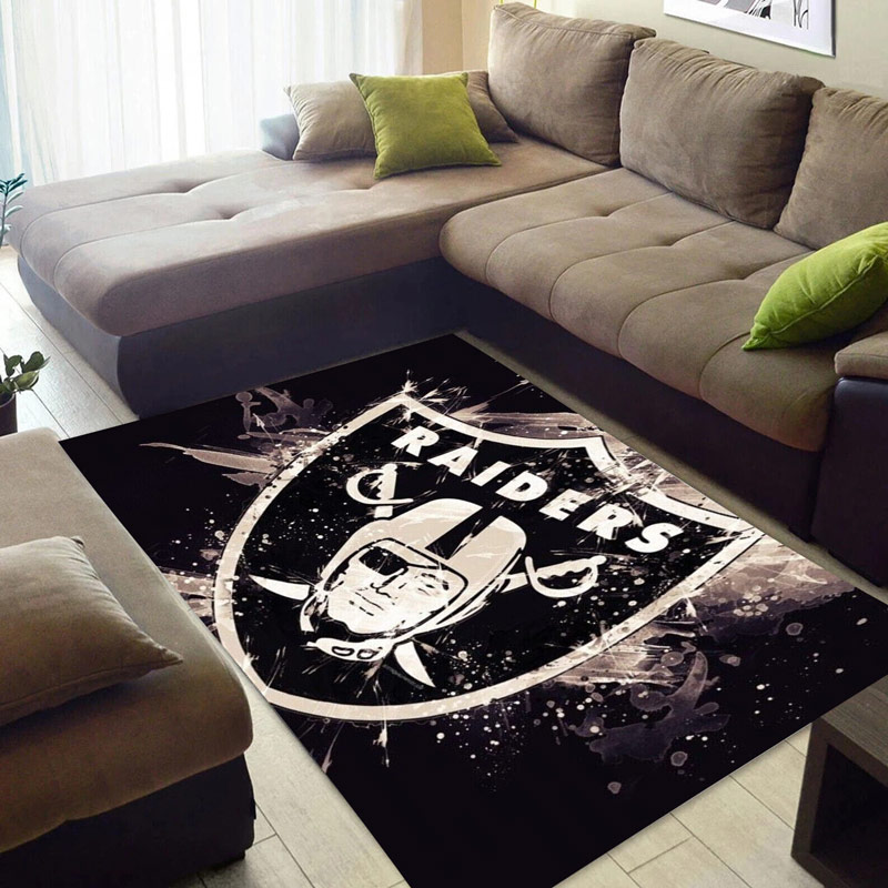 Las Vegas Raiders Rug NFL Area Rug Bedroom Rug Indoor Rugs Rectangle Carpet