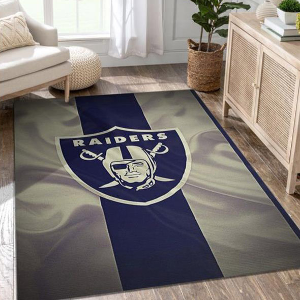 Las Vegas Raiders Rug NFL Area Rug Living Room Area Rug Indoor Indoor Rug Rectangle Carpet