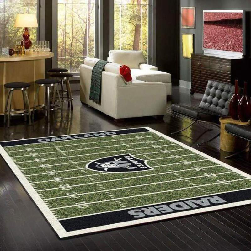 Las Vegas Raiders Rug NFL Area Rug Bathroom Rugs Indoor Indoor Rug Rectangle Carpet