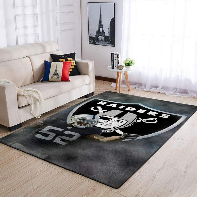 Las Vegas Raiders Rug NFL Area Rug Bedroom Area Rug Indoor Rug Rectangle Carpet