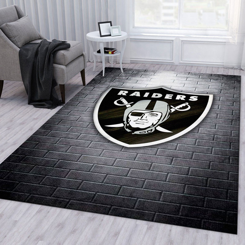 Las Vegas Raiders Area Rug NFL Area Rug Bedroom Area Rug Indoor Indoor Rugs Rectangle Carpet