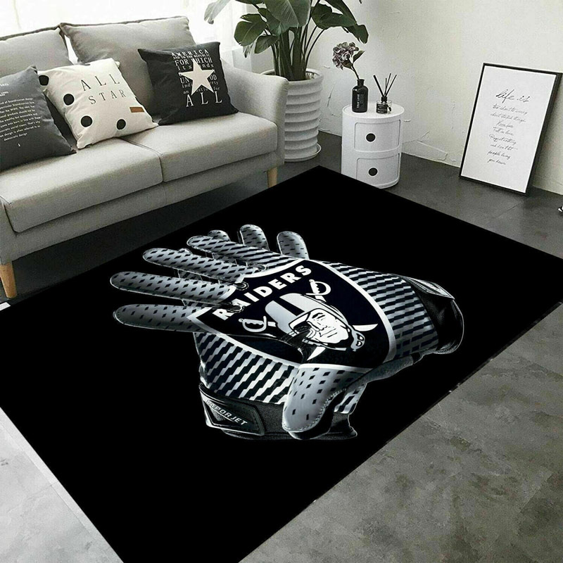 Las Vegas Raiders Area Rug NFL Area Rug Living Room Rug Indoor Indoor Rugs Rectangle Carpet