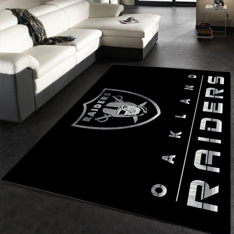Las Vegas Raiders Rug NFL Area Rug Bedroom Rug Indoor Rugs Rectangle Carpet