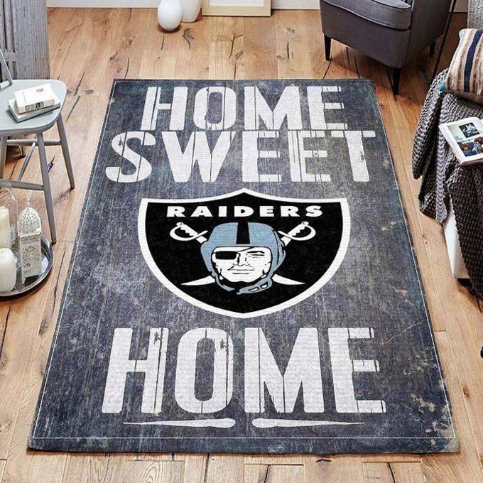 Las Vegas Raiders Rug NFL Area Rug Bathroom Rugs Indoor Indoor Rugs Rectangle Carpet
