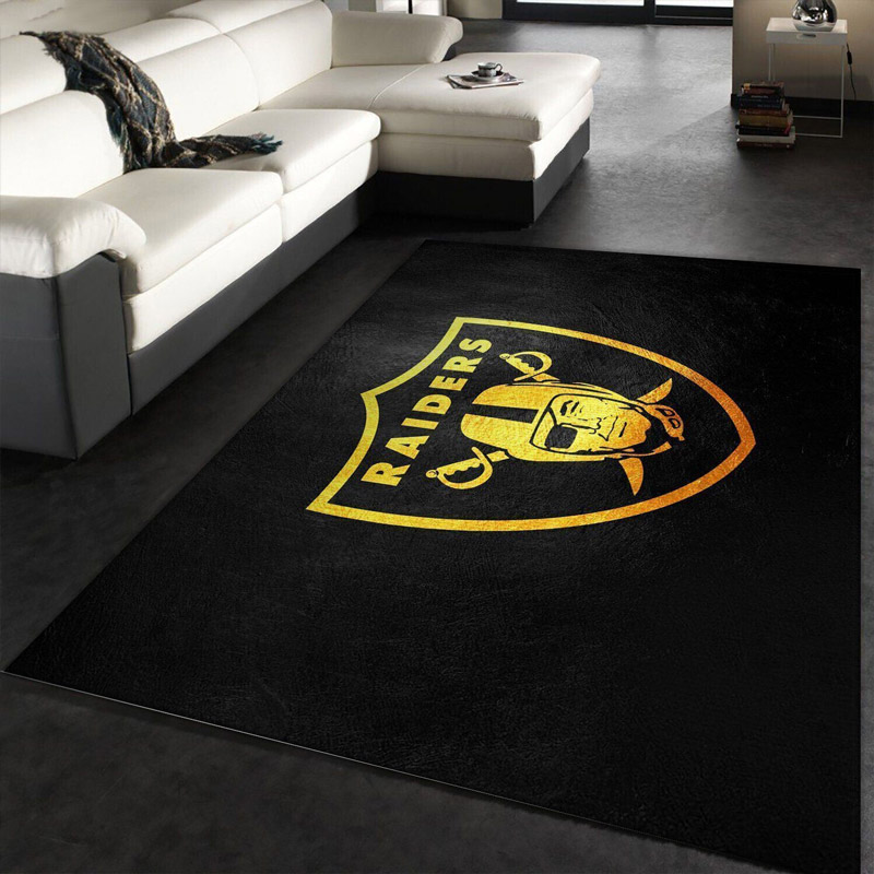 Las Vegas Raiders Rug NFL Area Rug Living Room Area Rug Indoor Indoor Rug Rectangle Carpet