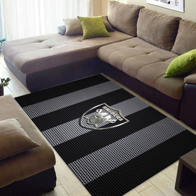 Las Vegas Raiders Area Rug NFL Area Rug Kitchen Rug Indoor Indoor Rug Rectangle Carpet