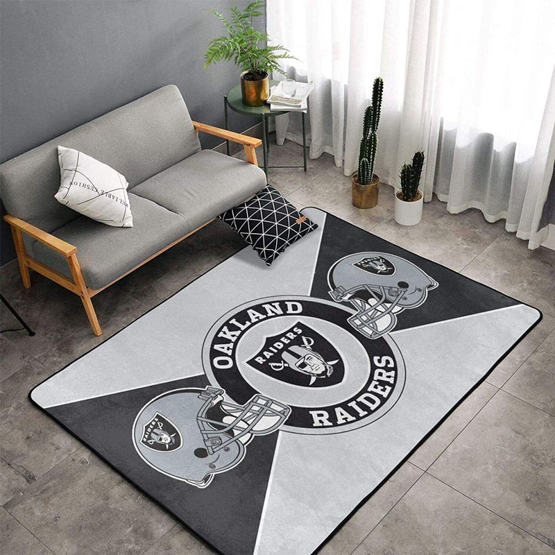 Las Vegas Raiders Area Rug NFL Area Rug Bathroom Rug Indoor Rugs Rectangle Carpet