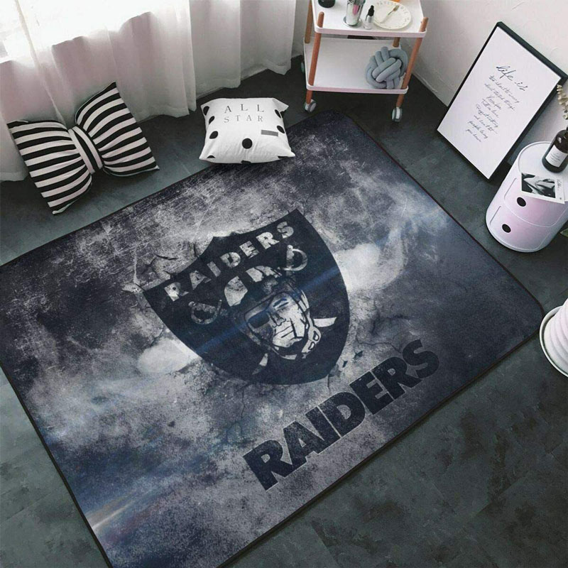 Las Vegas Raiders Area Rug NFL Area Rug Bedroom Rug Indoor Rugs Rectangle Carpet