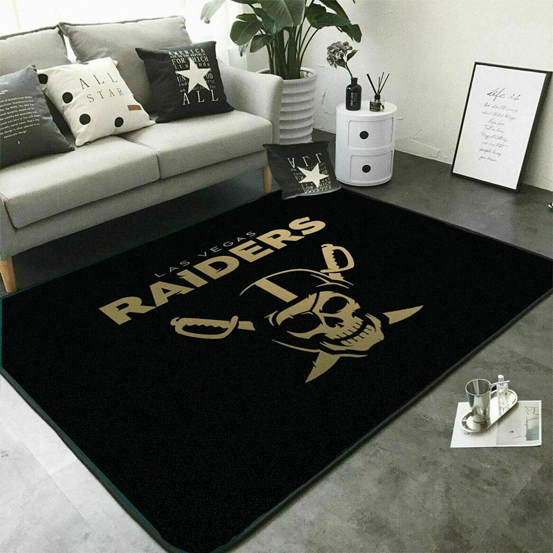 Las Vegas Raiders Area Rug NFL Area Rug Dining Room Rug Indoor Indoor Rug Rectangle Carpet