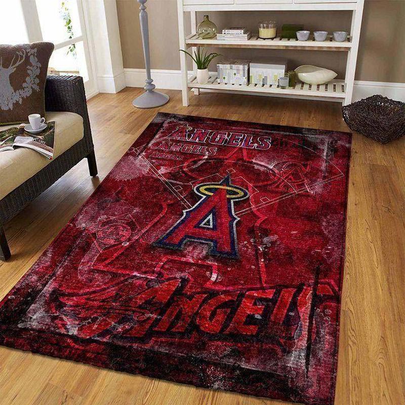 Los Angeles Angels Area Rug MLB Area Rug Bathroom Rug Indoor Rug Rectangle Carpet