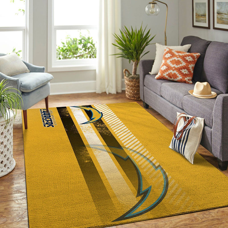 Los Angeles Chargers Area Rug NFL Area Rug Dining Room Rugs Indoor Rugs Rectangle Carpet