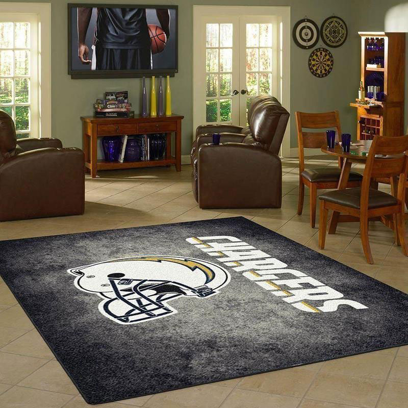 Los Angeles Chargers Area Rug NFL Area Rug Bedroom Rug Indoor Indoor Rugs Rectangle Carpet