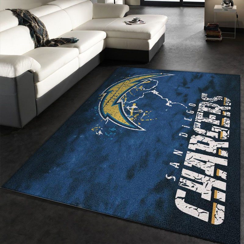 Los Angeles Chargers Rug NFL Area Rug Dining Room Rugs Indoor Rug Rectangle Carpet