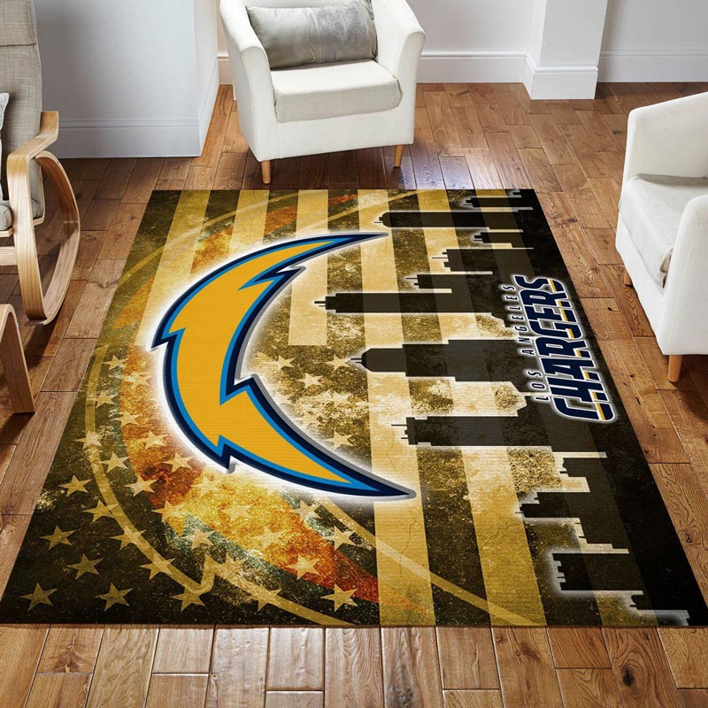 Los Angeles Chargers Rug NFL Area Rug Dining Room Rugs Indoor Rug Rectangle Carpet