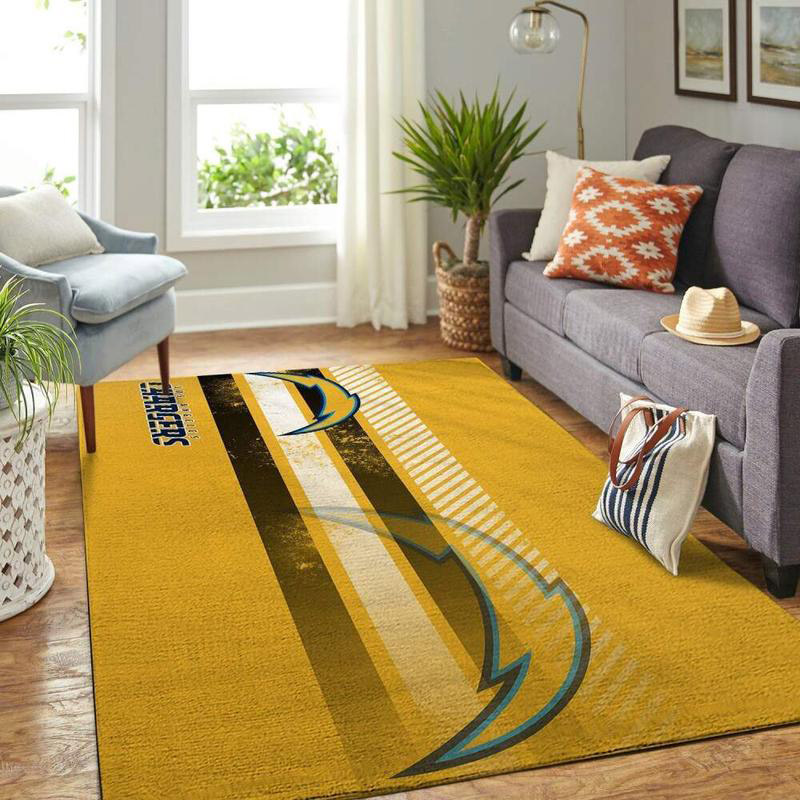 Los Angeles Chargers Area Rug NFL Area Rug Bedroom Rug Indoor Rugs Rectangle Carpet