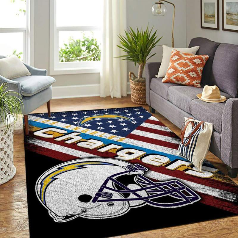Los Angeles Chargers Area Rug NFL Area Rug Bathroom Rugs Indoor Indoor Rug Rectangle Carpet