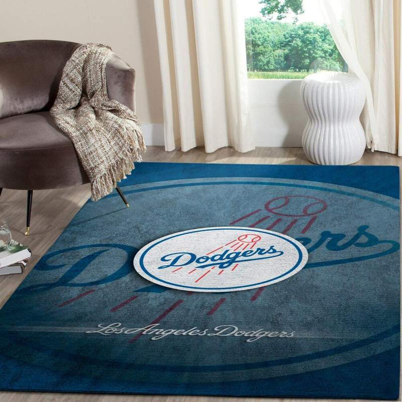 Los Angeles Dodgers Rug MLB Area Rug Dining Room Rug Indoor Rugs Rectangle Carpet