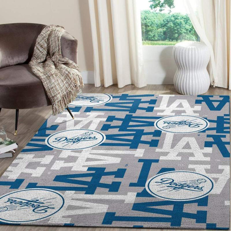 Los Angeles Dodgers Area Rug MLB Area Rug Living Room Area Rug Indoor Rug Rectangle Carpet