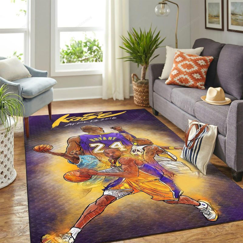 Los Angeles Lakers Area Rug NBA Area Rug Bathroom Rugs Indoor Rugs Rectangle Carpet