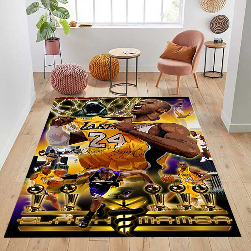 Los Angeles Lakers Rug NBA Area Rug Kitchen Rug Indoor Indoor Rugs Rectangle Carpet