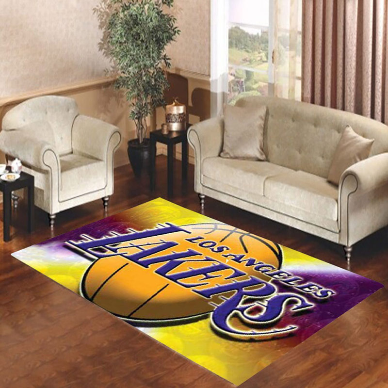 Los Angeles Lakers Area Rug NBA Area Rug Living Room Area Rug Indoor Indoor Rugs Rectangle Carpet