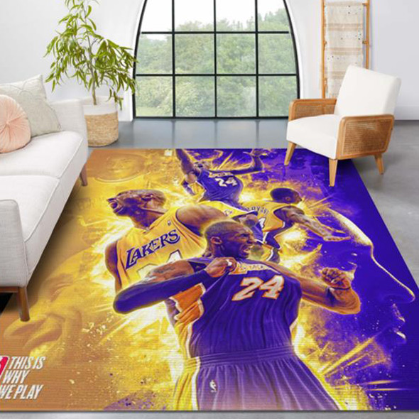 Los Angeles Lakers Rug NBA Area Rug Living Room Area Rug Indoor Rug Rectangle Carpet