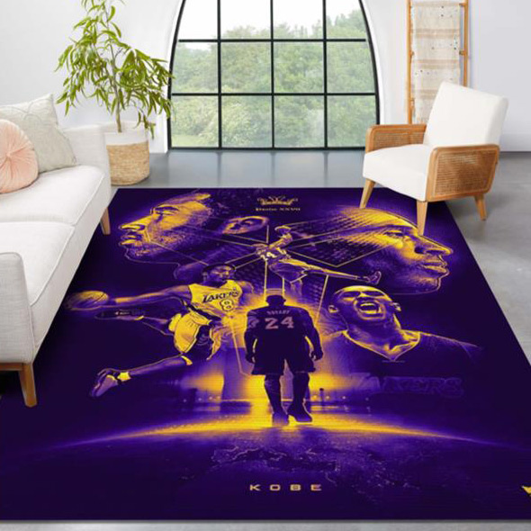 Los Angeles Lakers Area Rug NBA Area Rug Bathroom Rugs Indoor Indoor Rug Rectangle Carpet