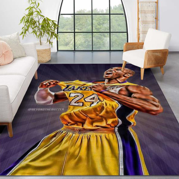 Los Angeles Lakers Rug NBA Area Rug Bedroom Rug Indoor Rugs Rectangle Carpet