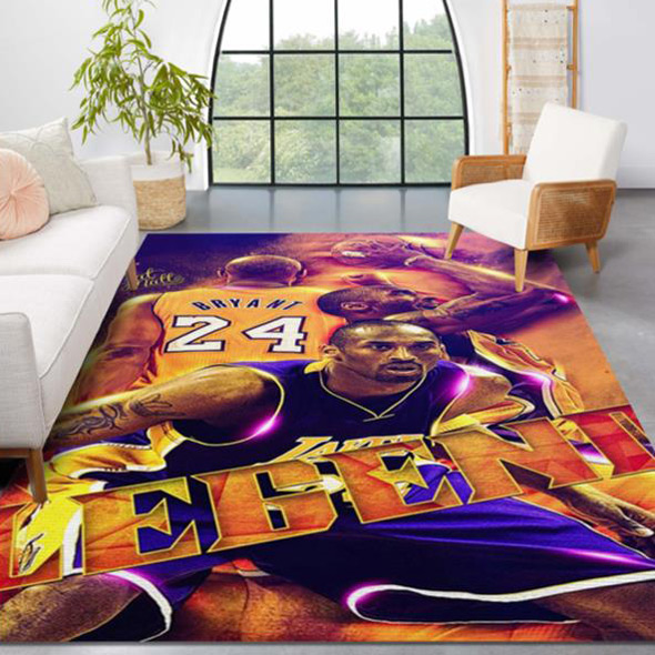 Los Angeles Lakers Area Rug NBA Area Rug Kitchen Rug Indoor Indoor Rugs Rectangle Carpet