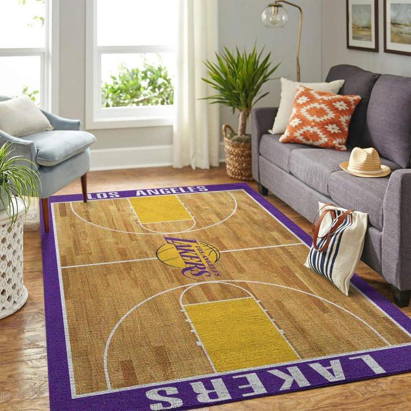 Los Angeles Lakers Rug NBA Area Rug Dining Room Rug Indoor Rugs Rectangle Carpet