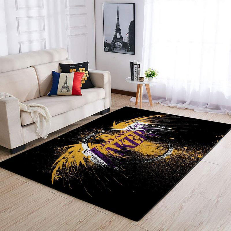Los Angeles Lakers Rug NBA Area Rug Kitchen Rug Indoor Indoor Rug Rectangle Carpet