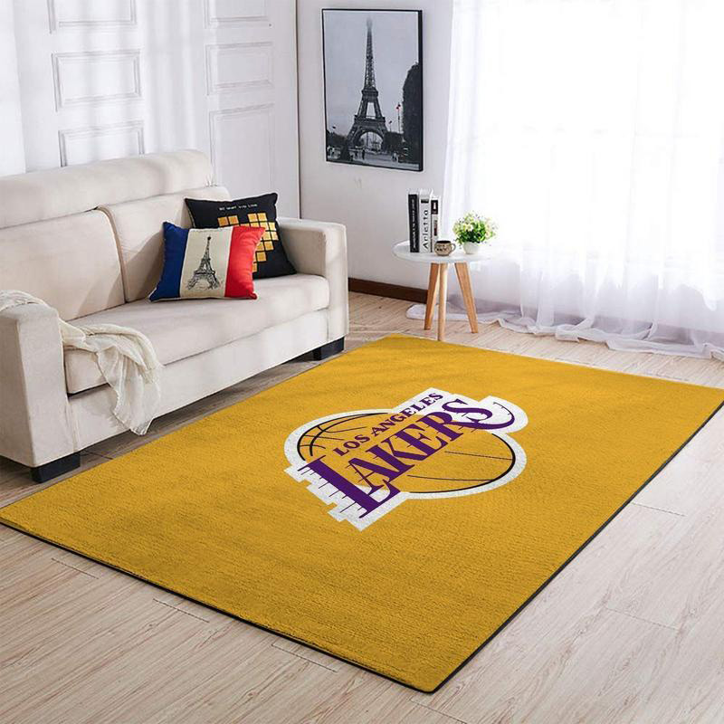 Los Angeles Lakers Area Rug NBA Area Rug Living Room Rug Indoor Rug Rectangle Carpet