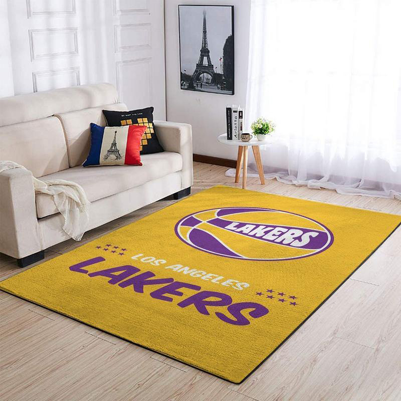 Los Angeles Lakers Rug NBA Area Rug Bedroom Area Rug Indoor Rugs Rectangle Carpet