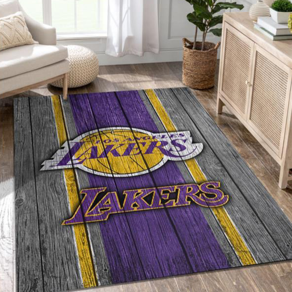 Los Angeles Lakers Rug NBA Area Rug Bedroom Rug Indoor Rugs Rectangle Carpet