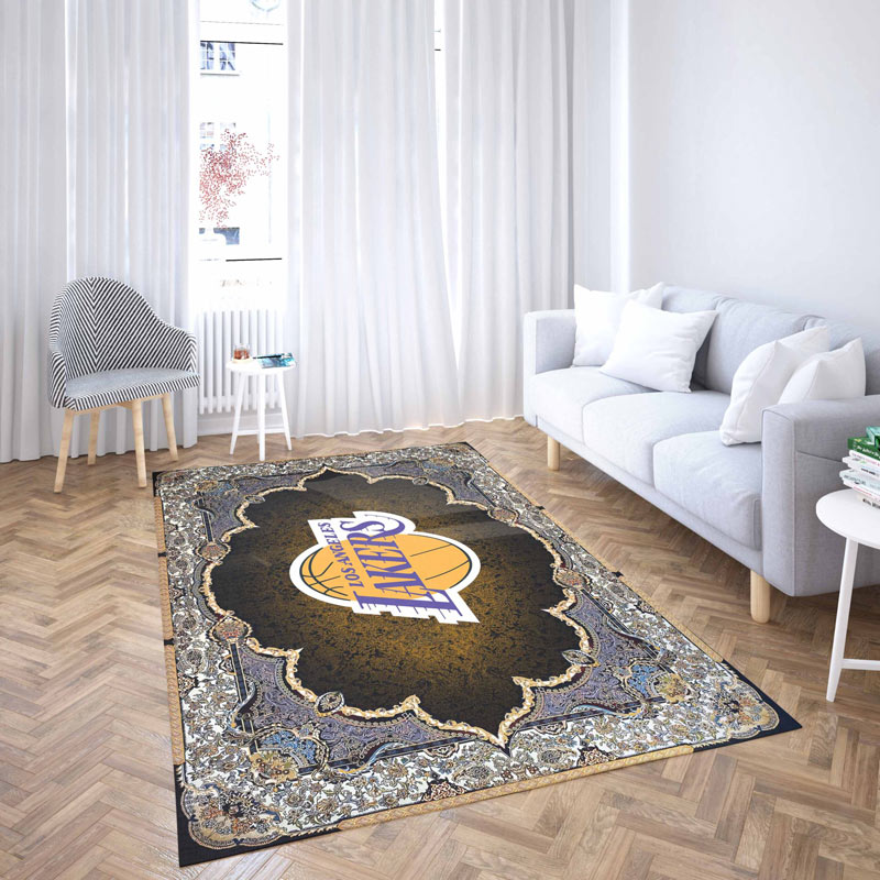 Los Angeles Lakers Area Rug NBA Area Rug Dining Room Rug Indoor Indoor Rug Rectangle Carpet