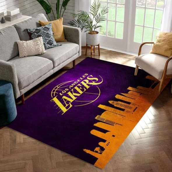 Los Angeles Lakers Rug NBA Area Rug Bedroom Rug Indoor Indoor Rugs Rectangle Carpet