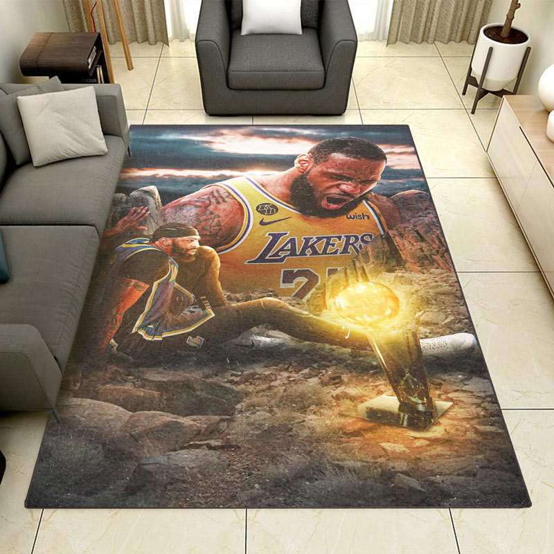 Los Angeles Lakers Area Rug NBA Area Rug Living Room Area Rug Indoor Rugs Rectangle Carpet