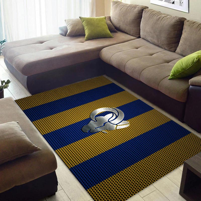 Los Angeles Rams Area Rug NFL Area Rug Dining Room Rugs Indoor Rug Rectangle Carpet