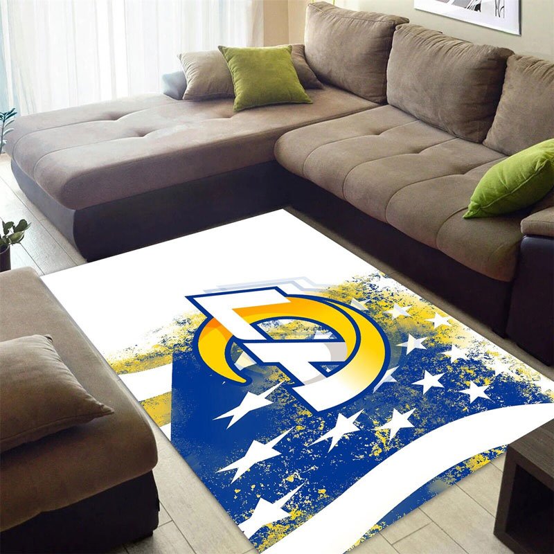 Los Angeles Rams Area Rug NFL Area Rug Dining Room Rugs Indoor Rugs Rectangle Carpet