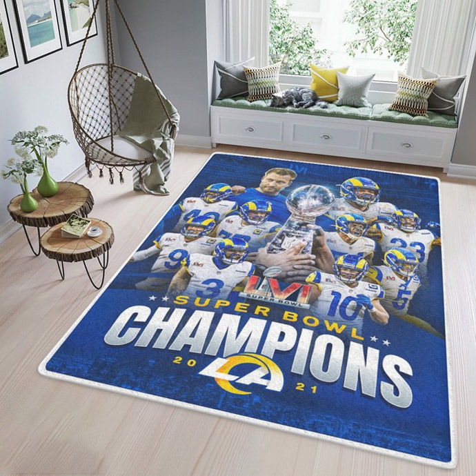 Los Angeles Rams Area Rug NFL Area Rug Dining Room Rugs Indoor Rugs Rectangle Carpet