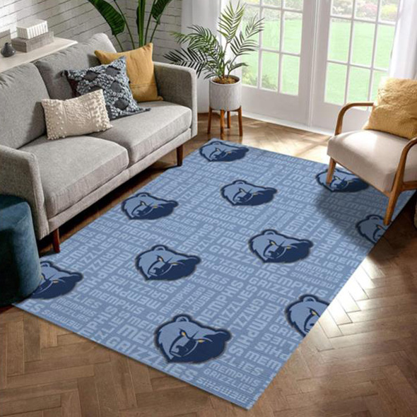 Memphis Grizzlies Area Rug NBA Area Rug Bathroom Rug Indoor Rug Rectangle Carpet