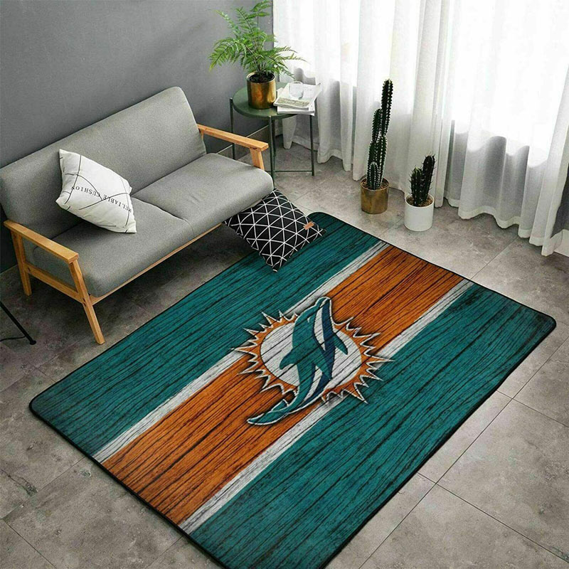 Miami Dolphins Rug NFL Area Rug Bathroom Rugs Indoor Indoor Rugs Rectangle Carpet