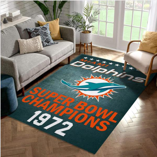 Miami Dolphins Area Rug NFL Area Rug Bedroom Area Rug Indoor Indoor Rug Rectangle Carpet