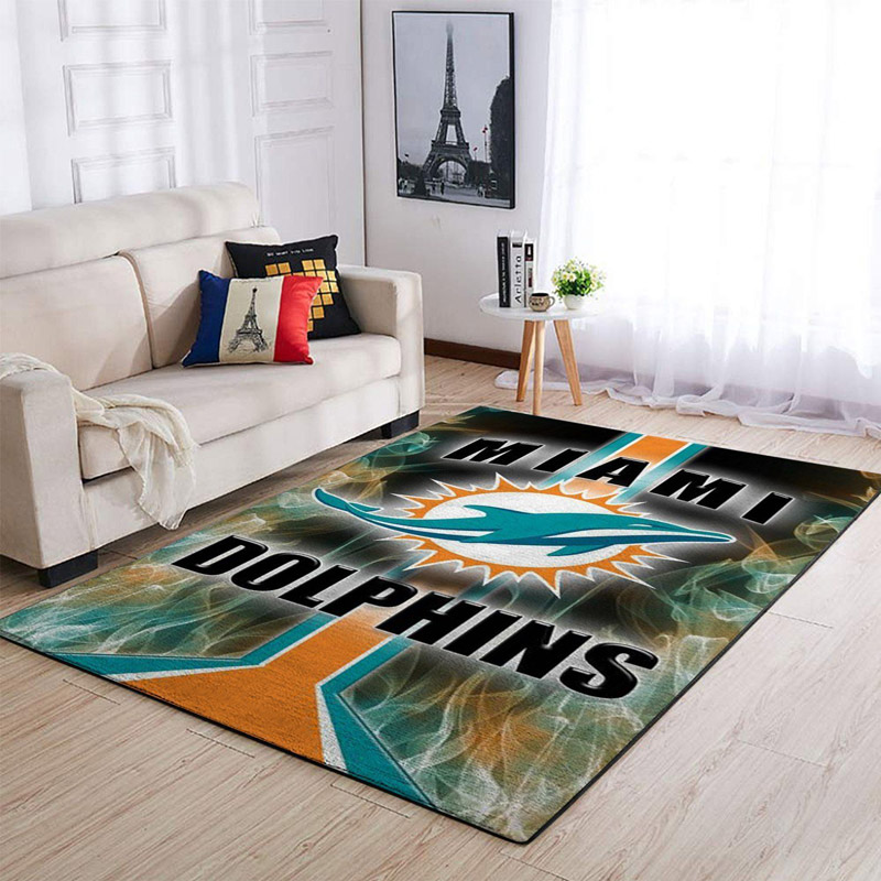 Miami Dolphins Rug NFL Area Rug Bathroom Rug Indoor Indoor Rugs Rectangle Carpet