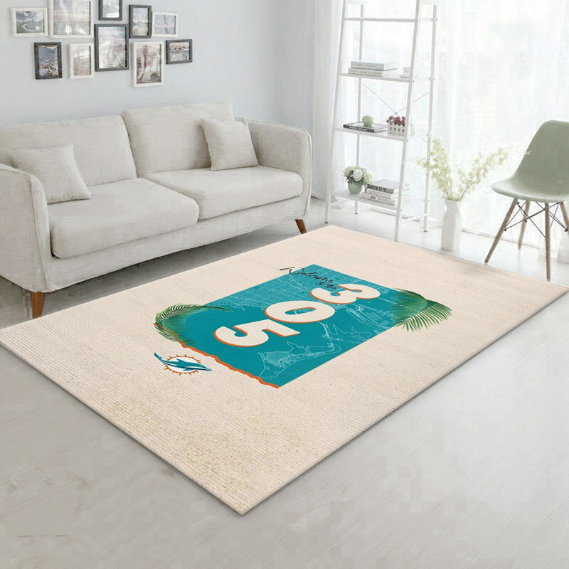 Miami Dolphins Area Rug NFL Area Rug Kitchen Rug Indoor Indoor Rug Rectangle Carpet