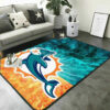 miami dolphins rug living room rug floor rug regtangle carpet home decor ver 1294