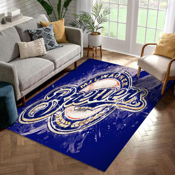 Milwaukee Brewers Rug MLB Area Rug Bathroom Rugs Indoor Rug Rectangle Carpet