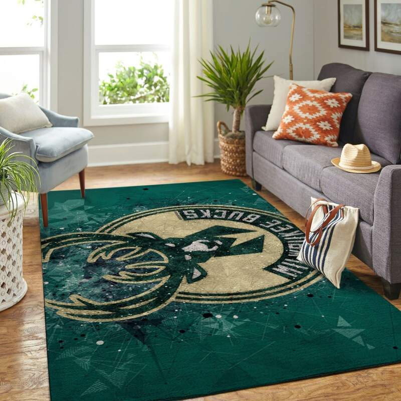 Milwaukee Bucks Area Rug NBA Area Rug Bathroom Rug Indoor Indoor Rugs Rectangle Carpet